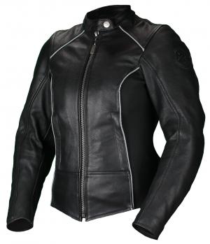 На фото Куртка кожаная MOTEQ Mira, женская, цвет черный