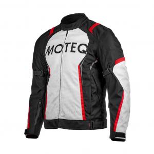 На фото Мотокуртка текстильная MOTEQ Spike черно-бело-красный
