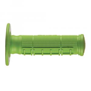 На фото Ручки руля кроссовые Ariete HALF WAFFLE зеленые, закрытые, 110мм