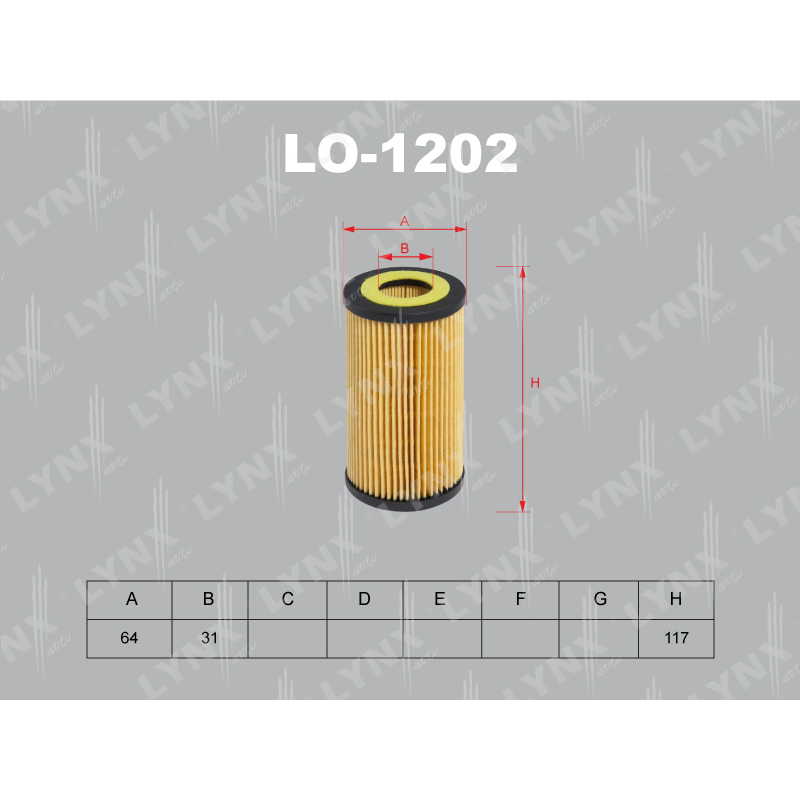 Продажа LO-1202 Вставка фильтра масляного LYNXauto (11422247018)