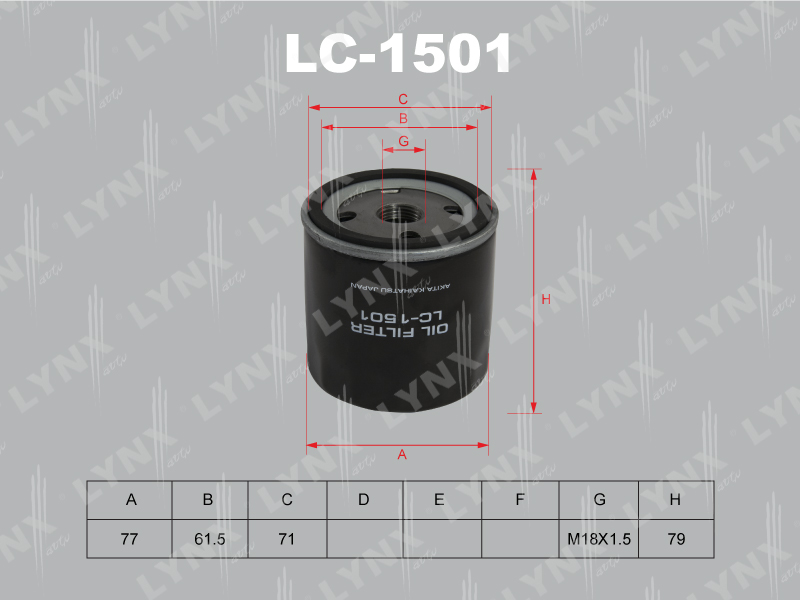 Продажа LC-1501 Фильтр масляный LYNXauto