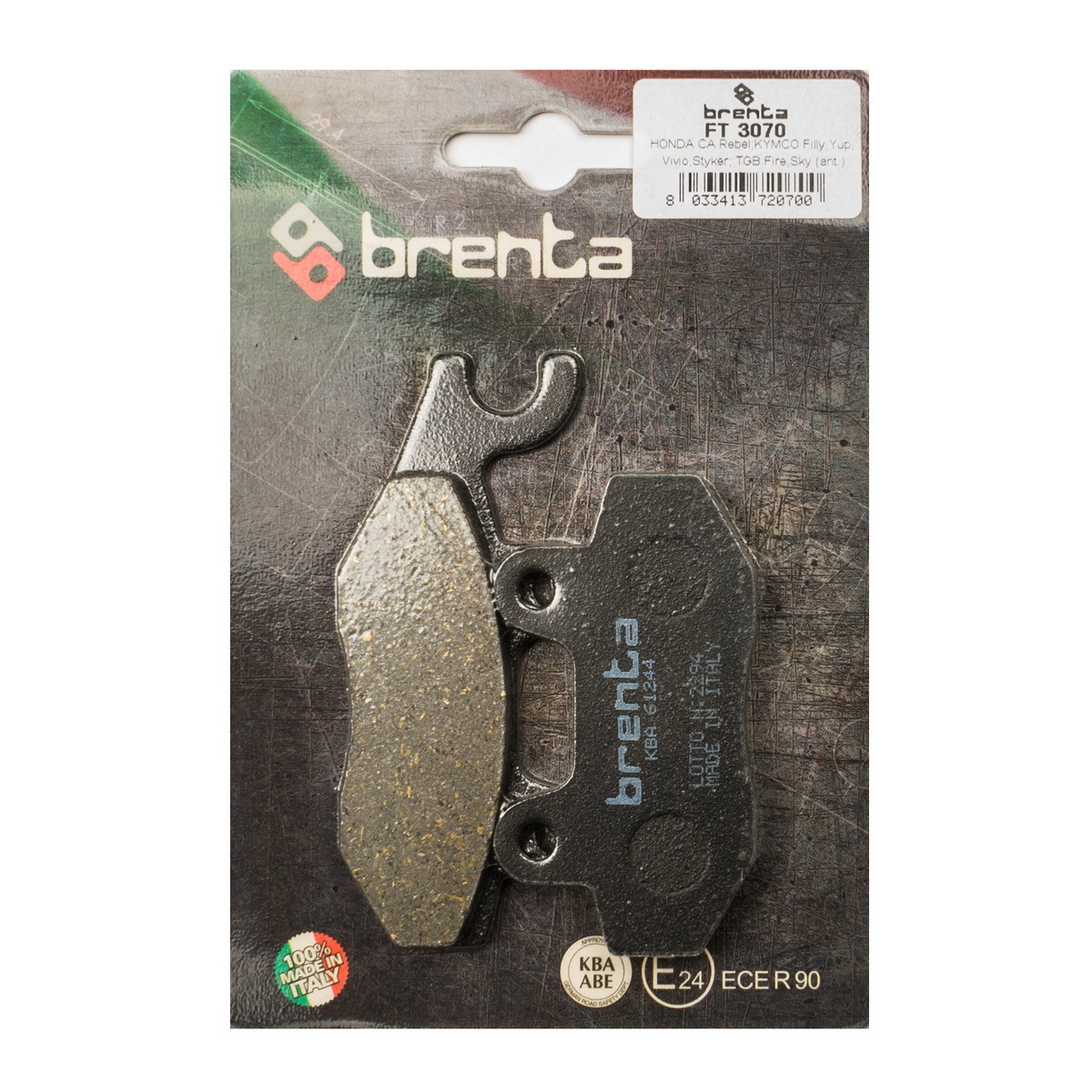 Продажа BRENTA Тормозные колодки FT 3070 Organic (FDB 497)