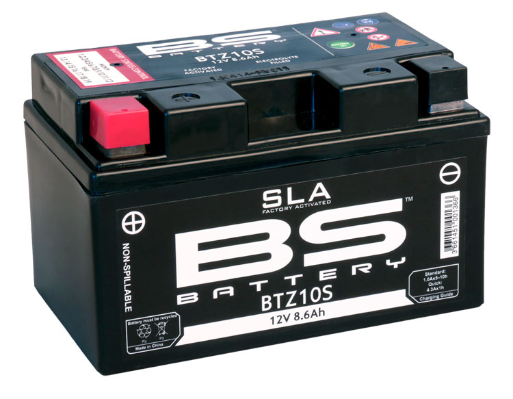 Продажа BTZ10S-BS SLA аккумулятор BS-BATTERY AGM, 12В, 8.6 Ач 190 A 150x88x93, прямая ( +/- ), (YTZ10S)