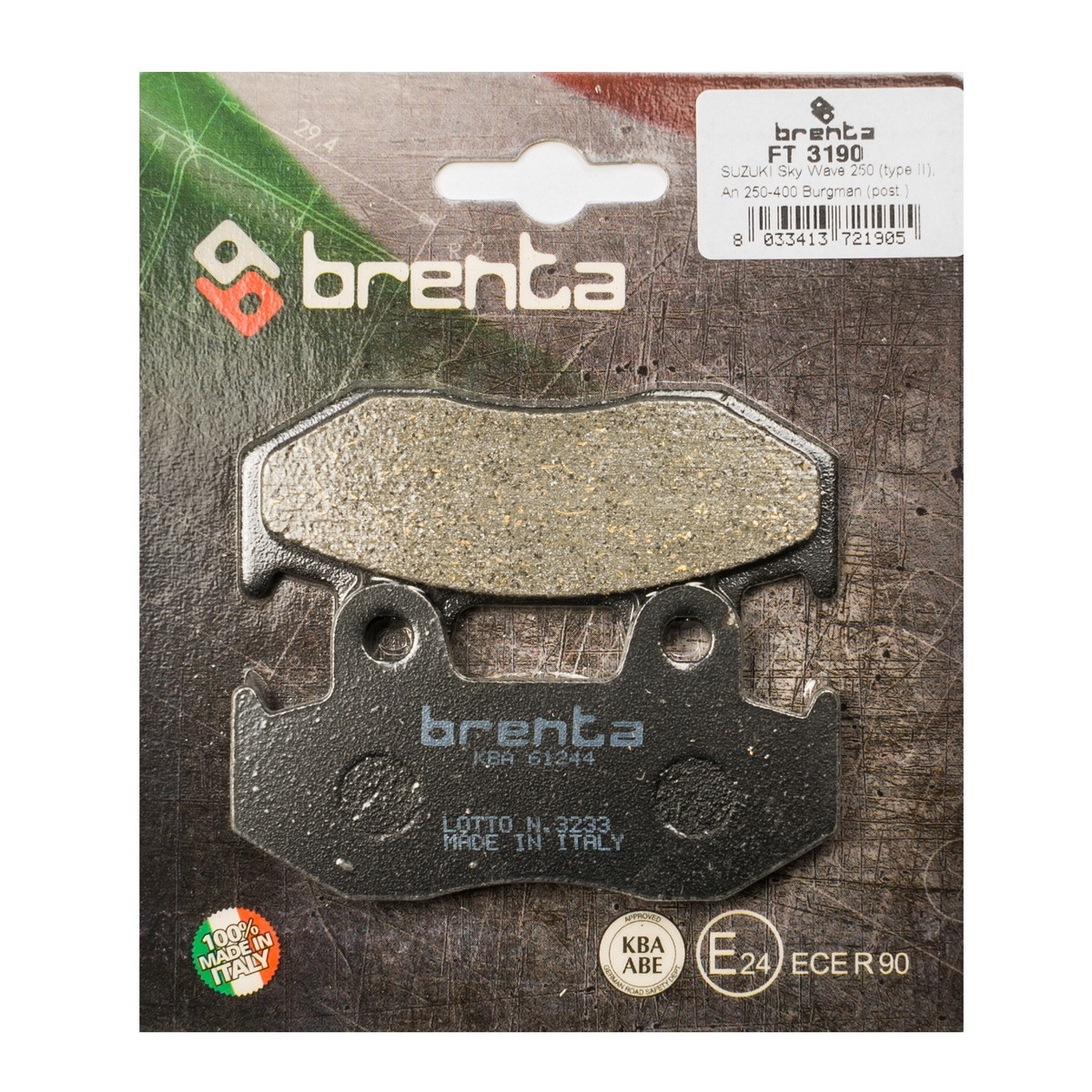 Продажа BRENTA Тормозные колодки FT 3190 Organic (FDB 382)