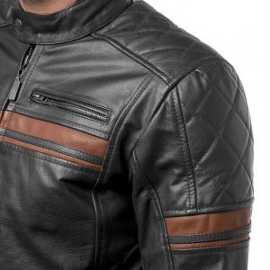На фото Куртка кожаная MOTEQ Challenger,черно коричневый
