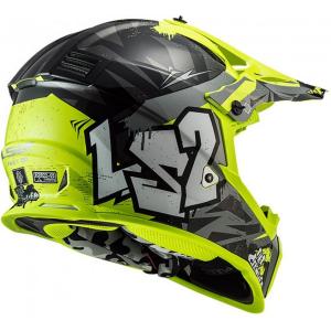 На фото Шлем LS2 MX437 FAST CRUSHER черно-желтый