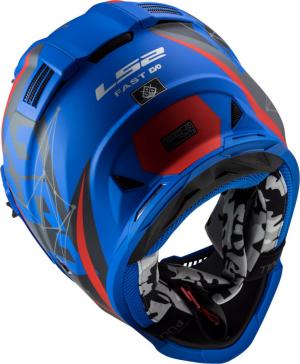 На фото Шлем LS2 MX437 FAST ALPHA синий матовый