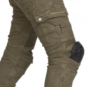 На фото Мотобрюки MadBull Stratum Jeans Olive